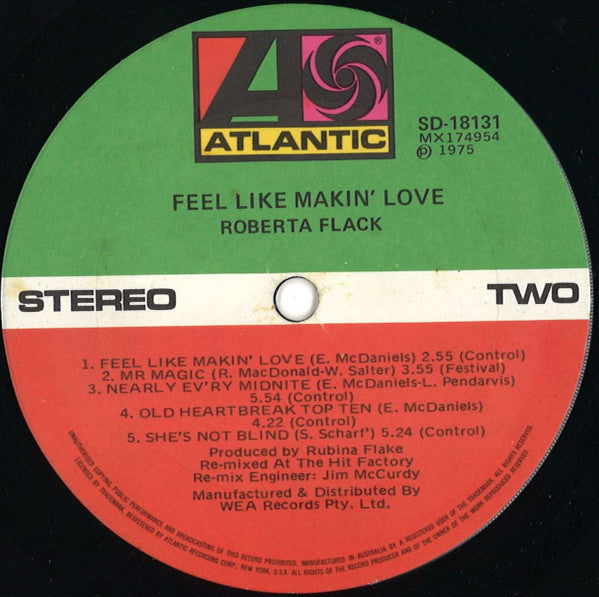 Roberta Flack – Feel Like Makin' Love LP vinyl record, image 6 of 6