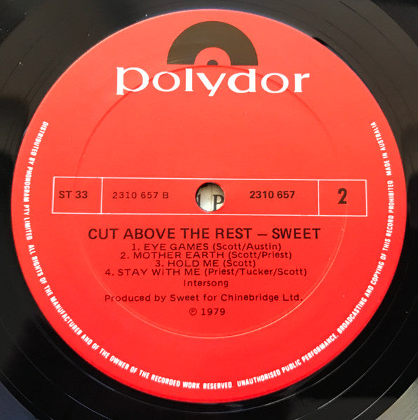The Sweet – Cut Above The Rest LP vinyl record, image 4 of 4