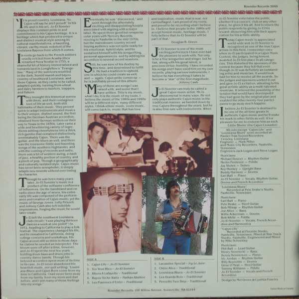 Jo-El Sonnier – Cajun Life LP vinyl record, image 2 of 4