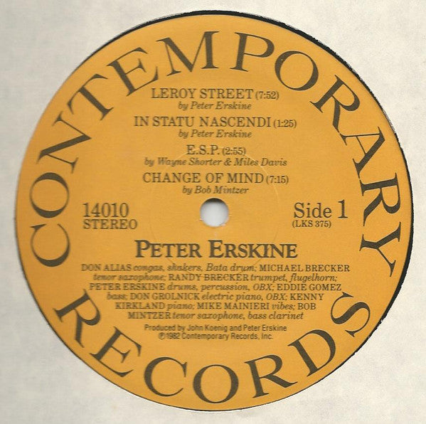 Peter Erskine – Peter Erskine LP vinyl record, image 3 of 4
