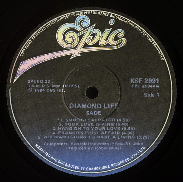 Sade – Diamond Life LP vinyl record, image 4 of 5