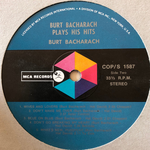 Burt Bacharach – Plays His Hits LP vinyl record, image 4 of 6