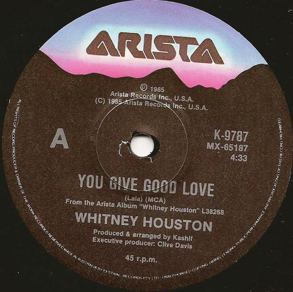 Whitney Houston – You Give Good Love 7" vinyl record, image 3 of 4
