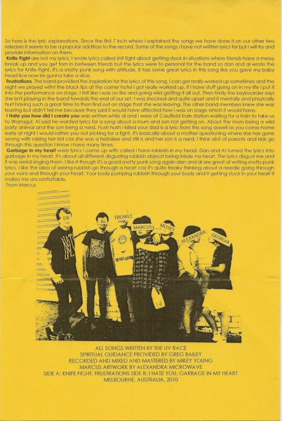 UV Race – I Hate You 7" vinyl record, image 3 of 5