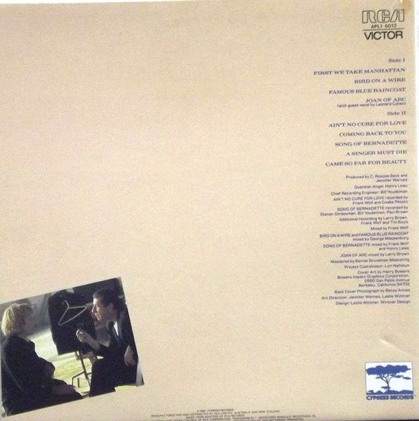 Jennifer Warnes – Famous Blue Raincoat (The Songs Of Leonard Cohen) LP vinyl record, image 2 of 6
