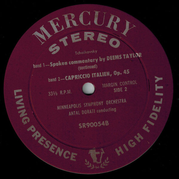 Pyotr Ilyich Tchaikovsky, Antal Dorati, Minneapolis Symphony Orchestra, University Of Minnesota Brass Band, Deems Taylor – 1812 Festival Overture, Op. 49 / Capriccio Italien LP vinyl record, image 4 of 4