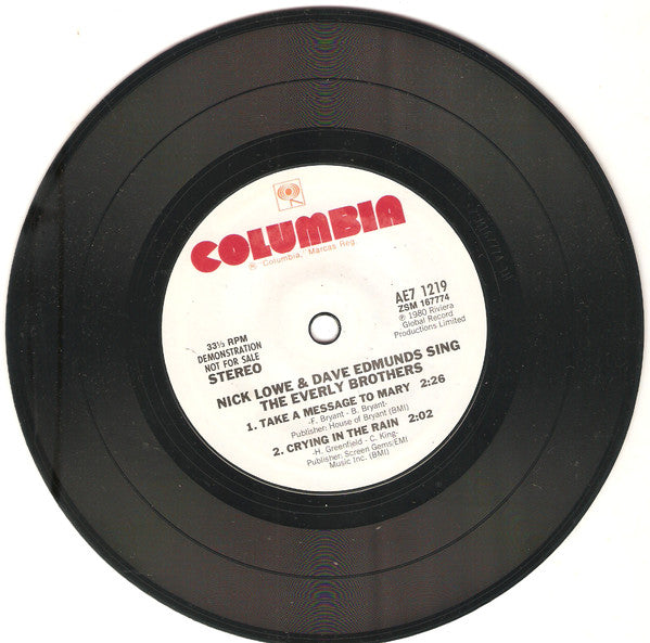 Nick Lowe, Dave Edmunds – Nick Lowe & Dave Edmunds Sing The Everly Brothers 7" vinyl record, image 3 of 4