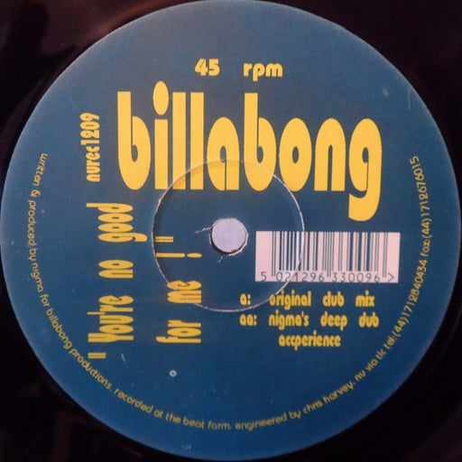 Billabong – You're No Good For Me 12" vinyl record, image 1 of 2