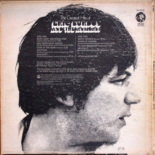 Eric Burdon & The Animals – The Greatest Hits Of Eric Burdon And The Animals LP vinyl record, image 2 of 4