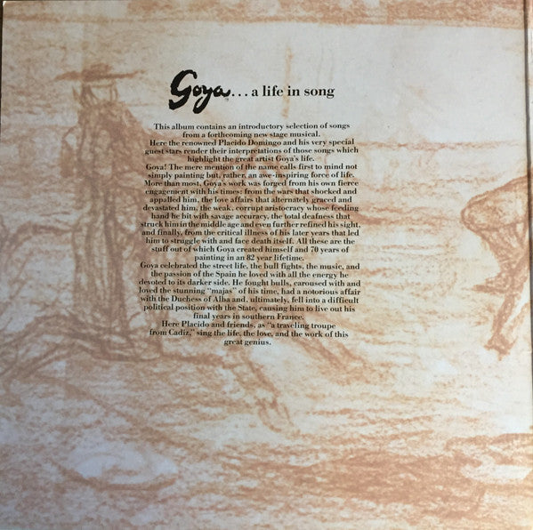 Placido Domingo, Various, Maury Yeston – Goya ...A Life In Song LP vinyl record, image 3 of 10