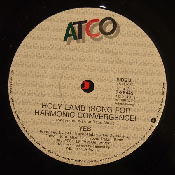 Yes – Love Will Find A Way 7" vinyl record, image 3 of 4