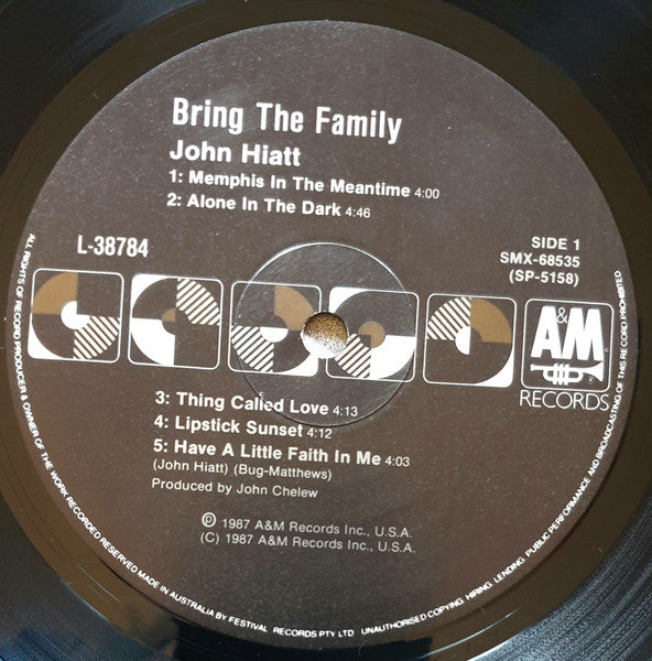 John Hiatt – Bring The Family LP vinyl record, image 5 of 8