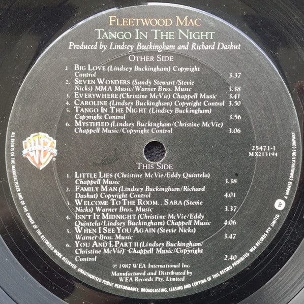 Fleetwood Mac – Tango In The Night LP vinyl record, image 6 of 6