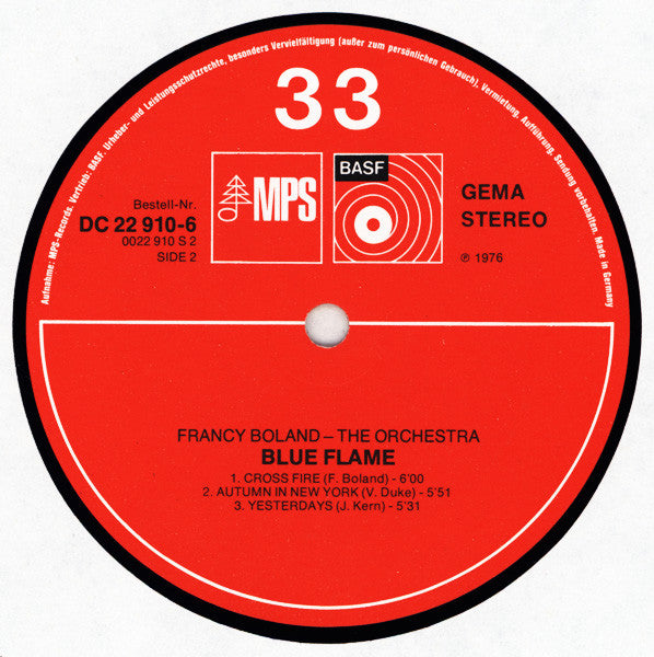 Francy Boland And Orchestra – 1. Blue Flame LP vinyl record, image 4 of 4