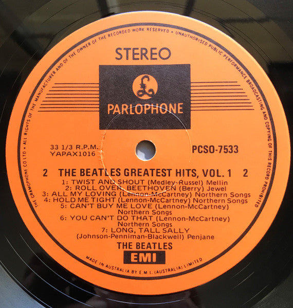 The Beatles – Greatest Hits Volume 1 LP vinyl record, image 4 of 4