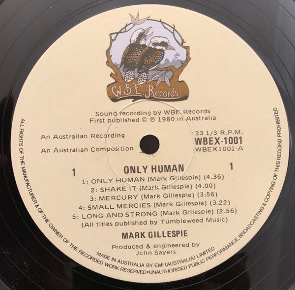 Mark Gillespie – Only Human LP vinyl record, image 3 of 6