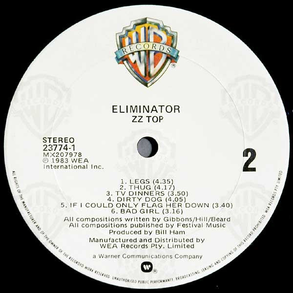 ZZ Top – Eliminator LP vinyl record, image 4 of 4