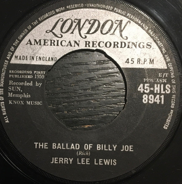 Jerry Lee Lewis – Let's Talk About Us 7" vinyl record, image 3 of 3