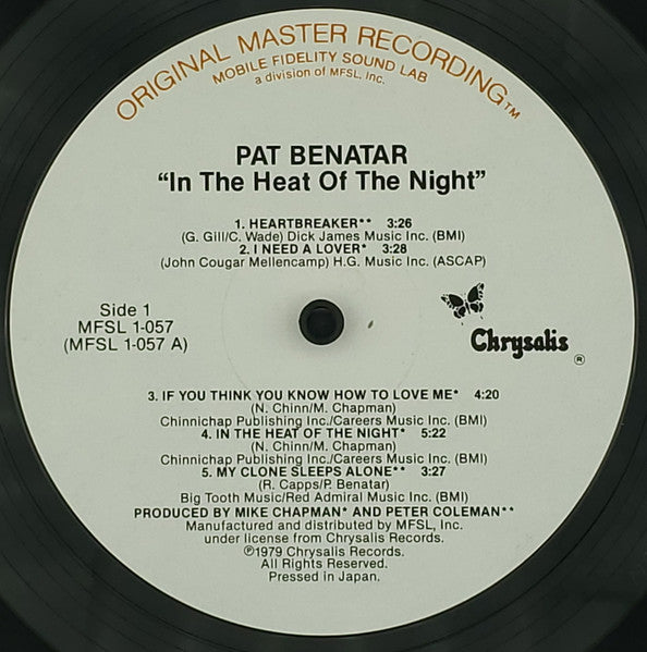 Pat Benatar – In The Heat Of The Night LP vinyl record, image 3 of 10