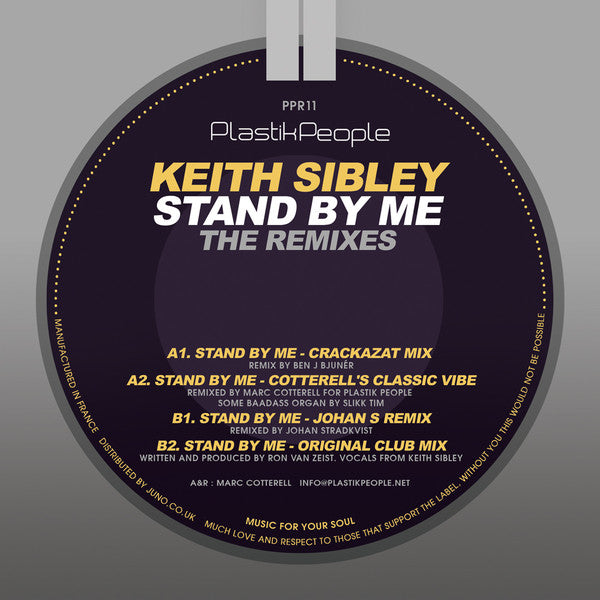 Keith Sibley – Stand By Me (The Remixes) 12" vinyl record, image 3 of 3