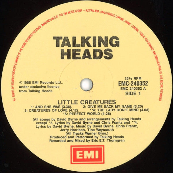 Talking Heads – Little Creatures LP vinyl record, image 3 of 6