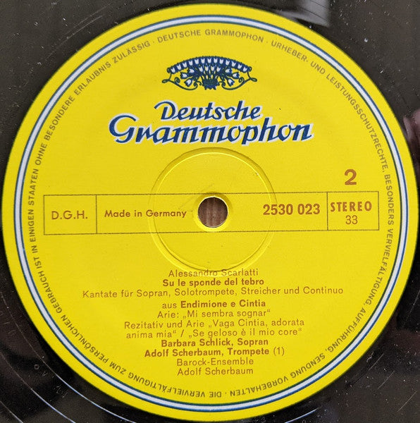 Adolf Scherbaum, Barbara Schlick – Trompetenkonzerte, Kantaten LP vinyl record, image 4 of 4
