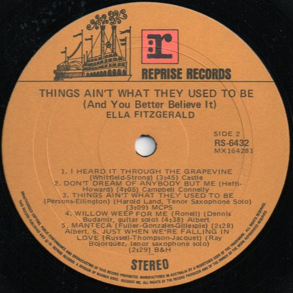 Ella Fitzgerald – Things Ain't What They Used To Be (And You Better Believe It) LP vinyl record, image 4 of 4