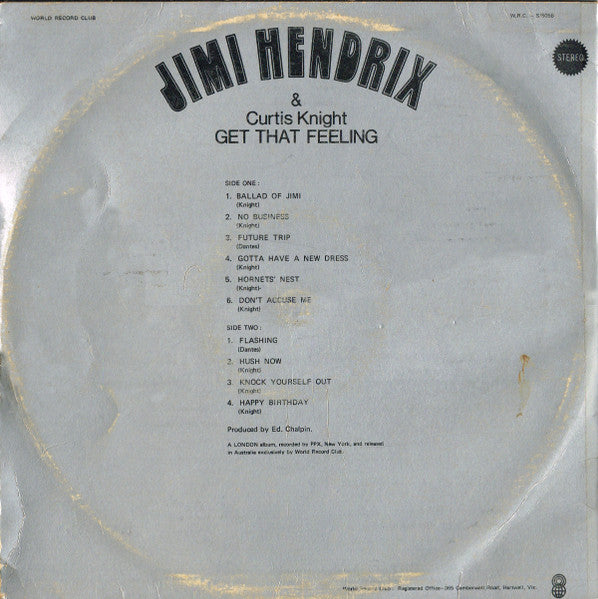 Jimi Hendrix, Curtis Knight – Get That Feeling LP vinyl record, image 2 of 8