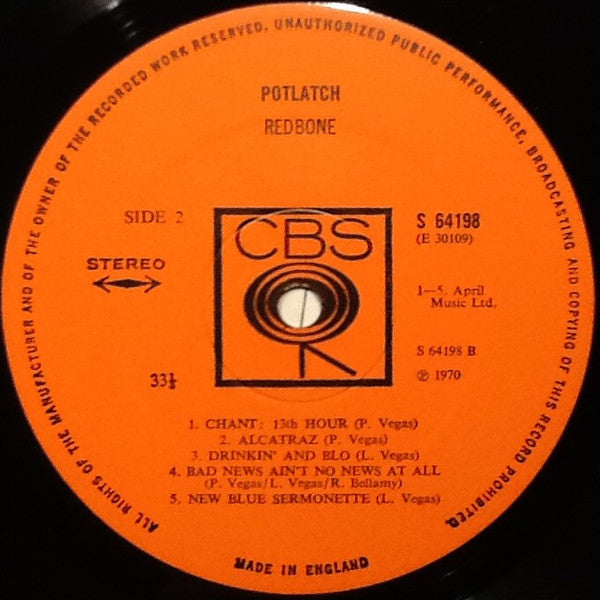 Redbone – Potlatch LP vinyl record, image 4 of 4
