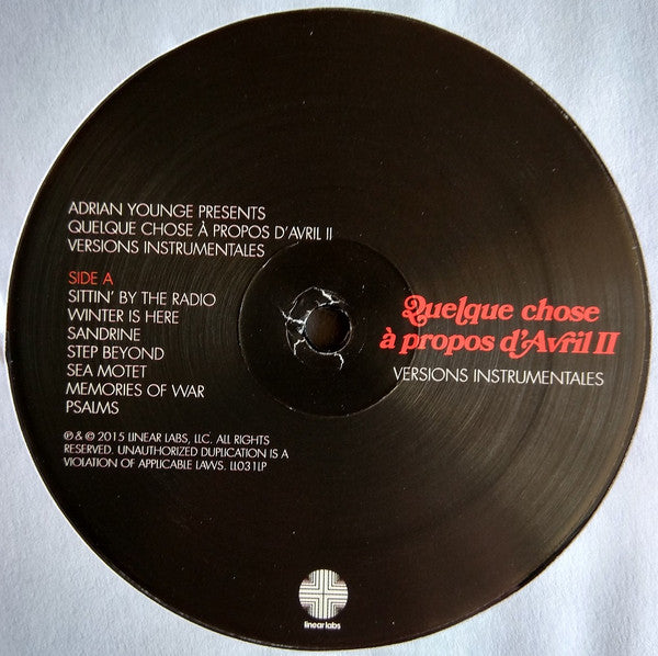 Adrian Younge – Quelque Chose À Propos D'Avril II (Versions Instrumentales) LP vinyl record, image 3 of 4