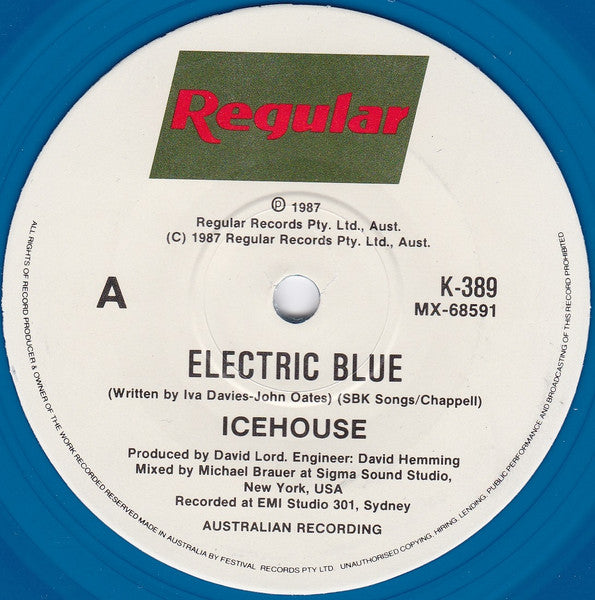 Icehouse – Electric Blue 7" vinyl record, image 2 of 3