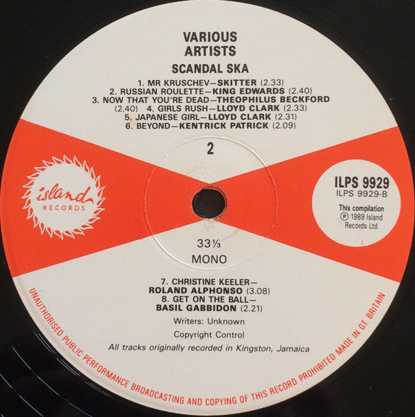 Various – Scandal Ska LP vinyl record, image 4 of 4