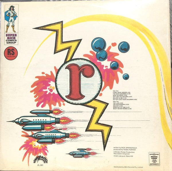 Rick Springfield – Comic Book Heroes LP vinyl record, image 2 of 6