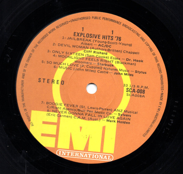 Various – Explosive Hits '76 LP vinyl record, image 3 of 4