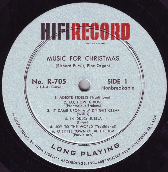 Richard Purvis – Music For Christmas LP vinyl record, image 3 of 6