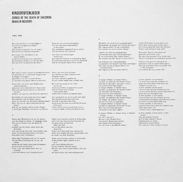 Gustav Mahler, Richard Wagner, Marilyn Horne, Henry Lewis, Royal Philharmonic Orchestra – Kindertotenlieder / Wesendonk-Lieder LP vinyl record, image 5 of 6