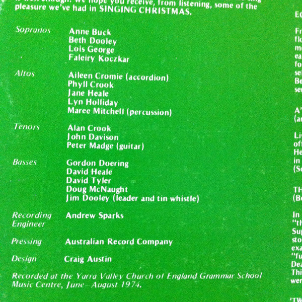 The Olinda Singers – Singing Christmas LP vinyl record, image 3 of 5