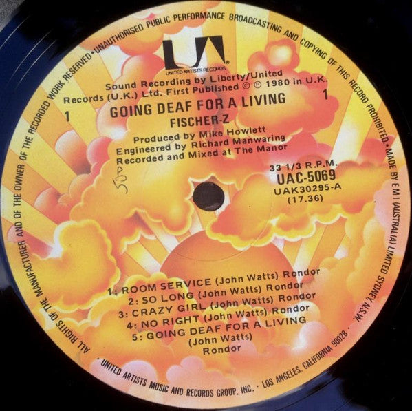 Fischer-Z – Going Deaf For A Living LP vinyl record, image 3 of 6