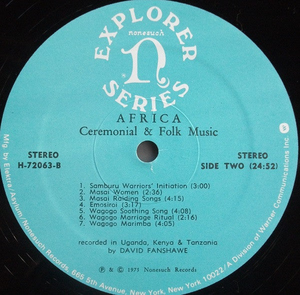 David Fanshawe – Africa - Ceremonial & Folk Music LP vinyl record, image 4 of 4