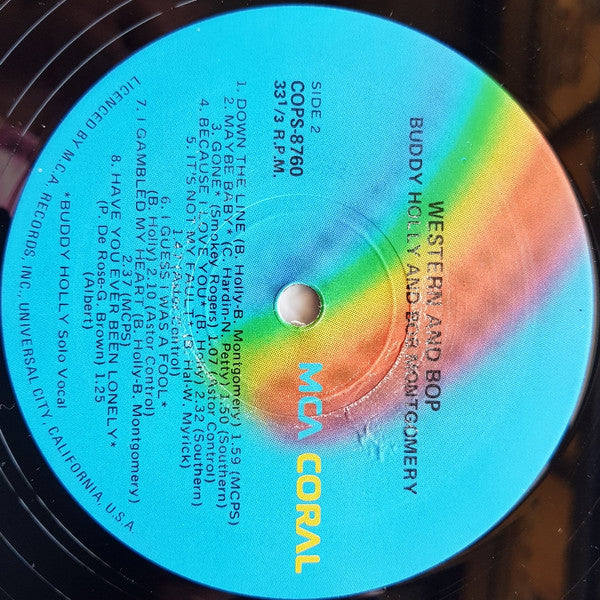 Buddy Holly, Bob Montgomery – Western And Bop LP vinyl record, image 4 of 4