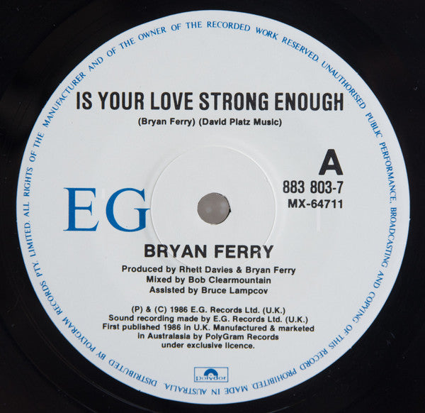 Bryan Ferry – Is Your Love Strong Enough? 12" vinyl record, image 3 of 4