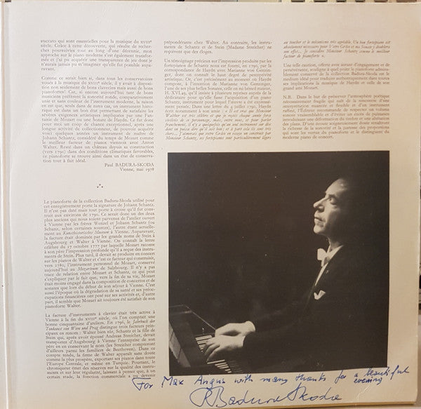 Wolfgang Amadeus Mozart, Paul Badura-Skoda – Pièces Pour Le Pianoforte LP vinyl record, image 4 of 4