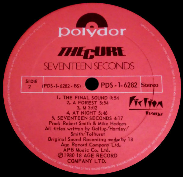 The Cure – Seventeen Seconds LP vinyl record, image 4 of 4