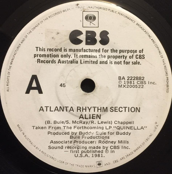 Atlanta Rhythm Section – Alien 7" vinyl record