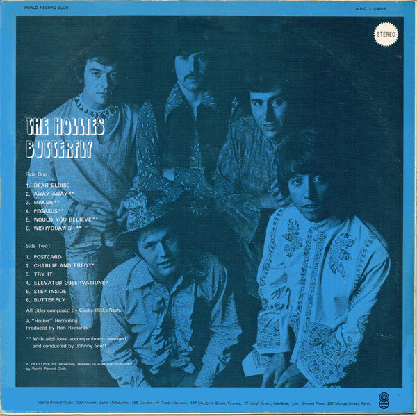 The Hollies – Butterfly LP vinyl record, image 2 of 6