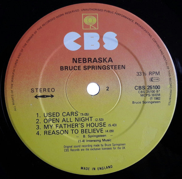 Bruce Springsteen – Nebraska LP vinyl record, image 4 of 6