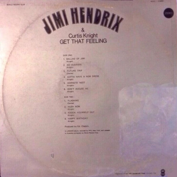 Jimi Hendrix, Curtis Knight – Get That Feeling LP vinyl record, image 2 of 4