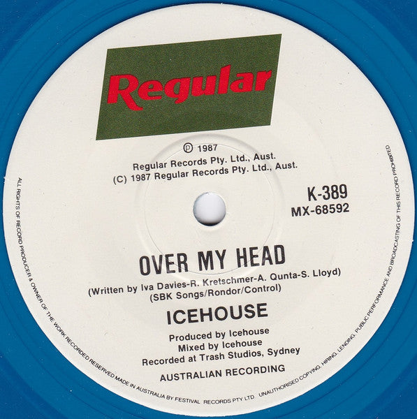 Icehouse – Electric Blue 7" vinyl record, image 3 of 3