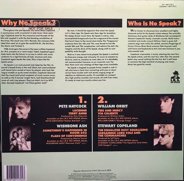 Various – Music Too Good For Words: A No Speak Sampler LP vinyl record, image 2 of 4