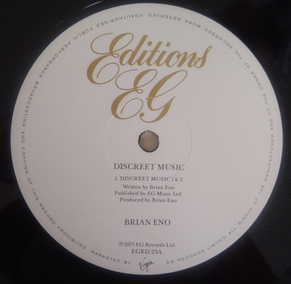 Brian Eno – Discreet Music LP vinyl record, image 3 of 6